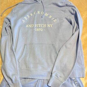 Abercrombie & Fitch Blue Pullover Hoodie with Text
